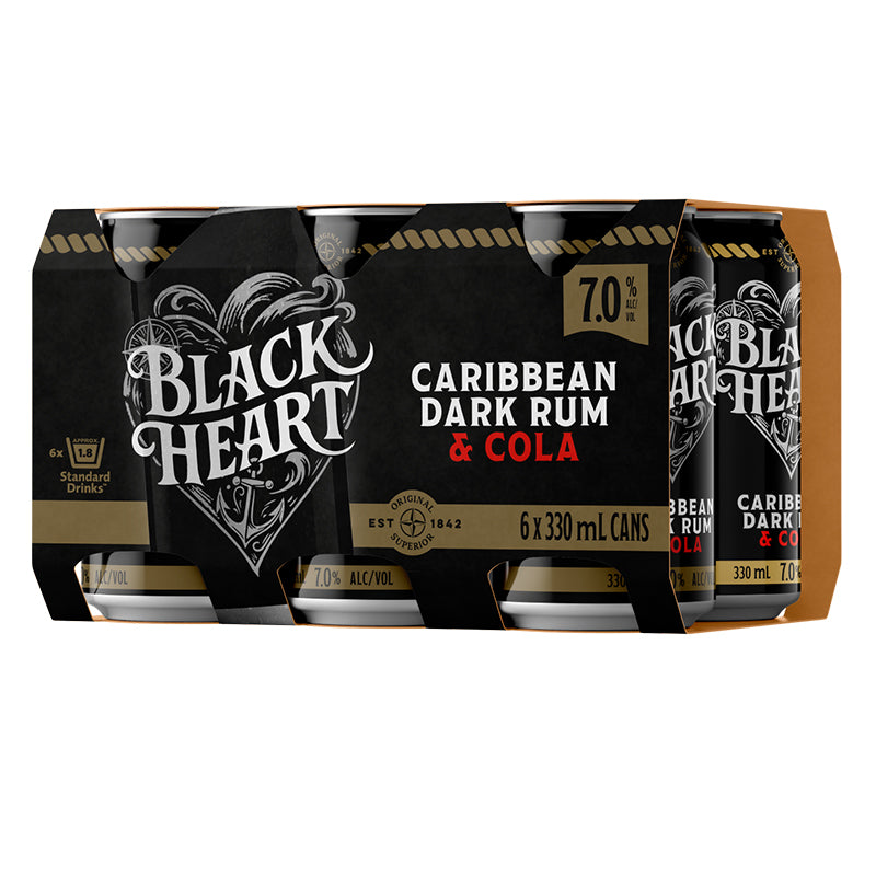 Black Heart 330ml 7% 6 pack cans