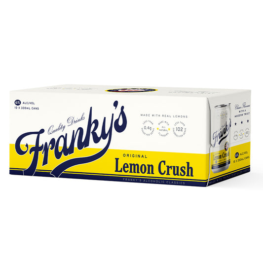 Frankys Lemon Crush 6% 10pk 330ml cans