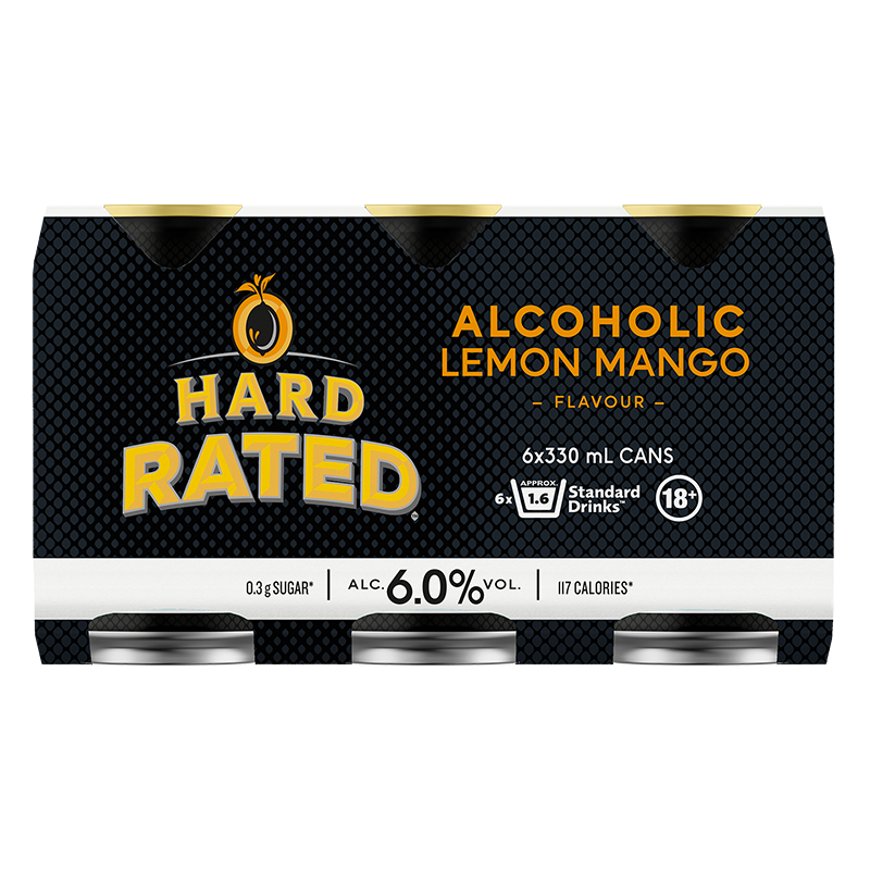 Hard Rated Alcoholic Lemon Mango Cans 6pk