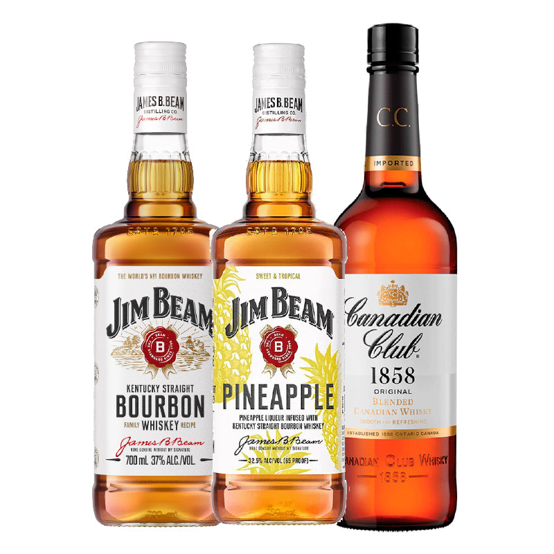 Jim Beam Original, Honey, Cherry Pineapple; CC Range All 700ml Two For $80