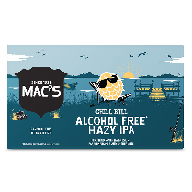 Mac's Chill Bill Alcohol Free* Hazy IPA 330ml Can 6pk