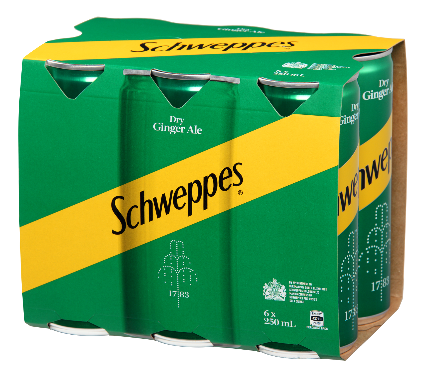 Schweppes Dry Ginger Ale 6 Pack 250ml Cans