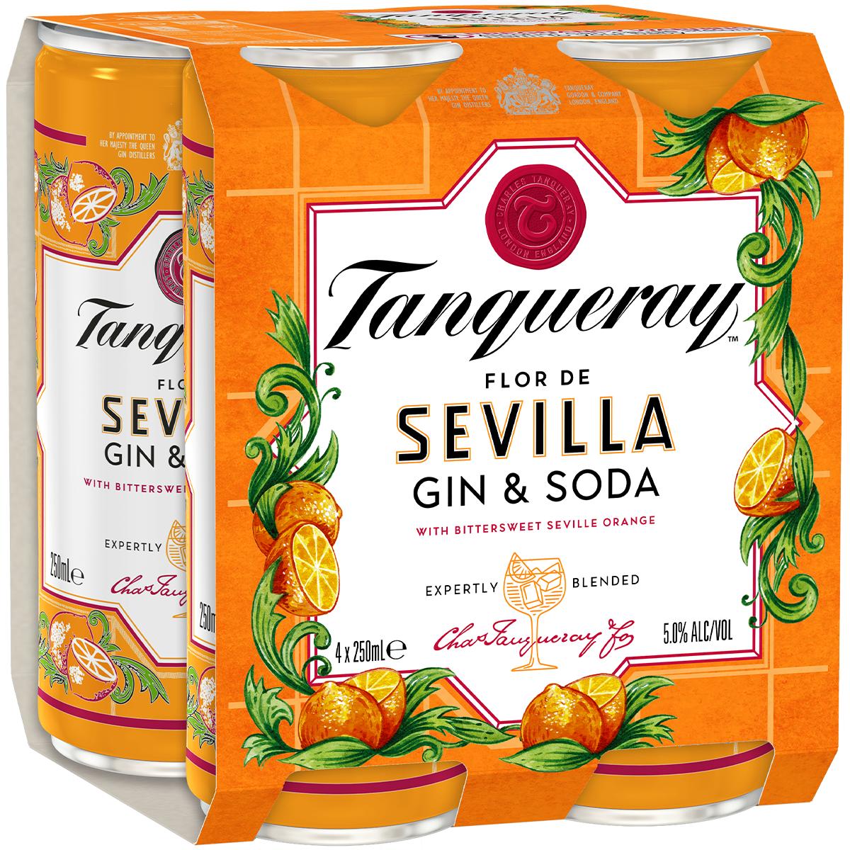 Tanqueray Sevilla & Soda 5% 4x250ml Cans