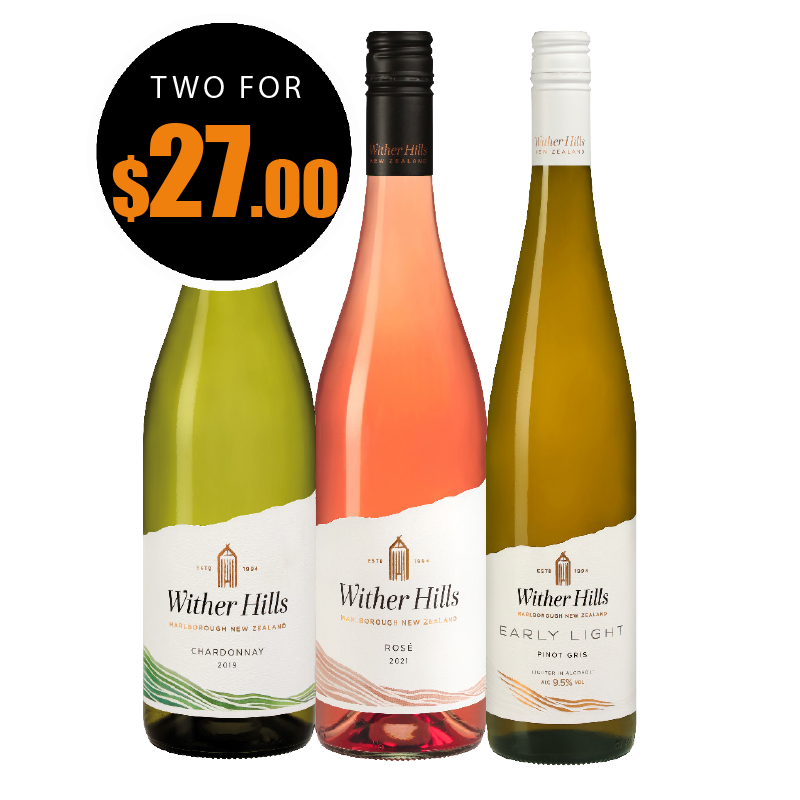 Wither Hills incl Eary Light range two for $27 (excluding reds)