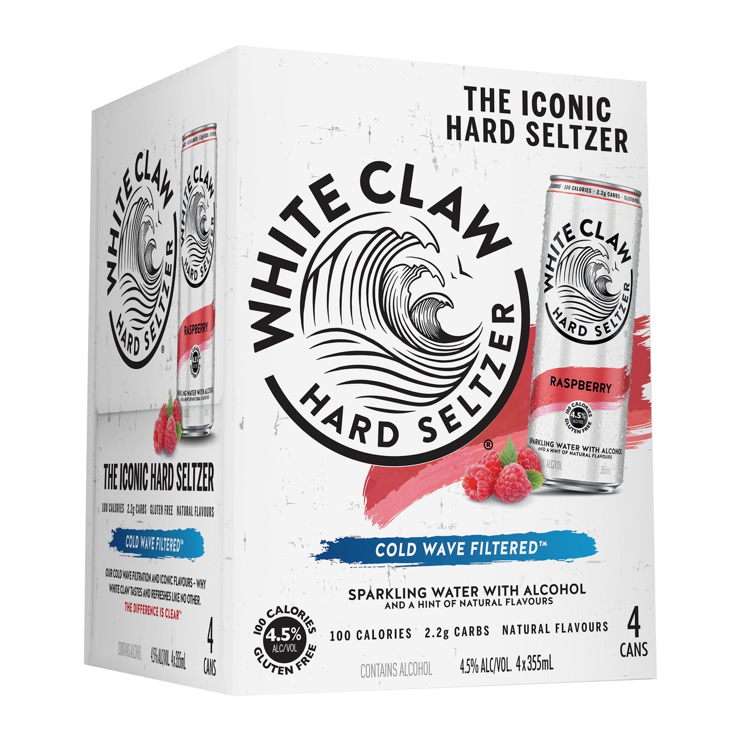 White Claw Raspberry 4.5% 4pk 355ml Cans