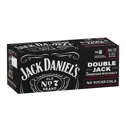 Jack Daniel's Double Jack No Sugar Cola 6.9% 10pk Cans 375ml