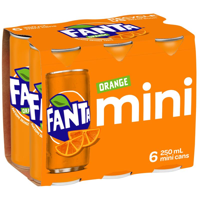 Fanta 6 Pack 250ml Cans