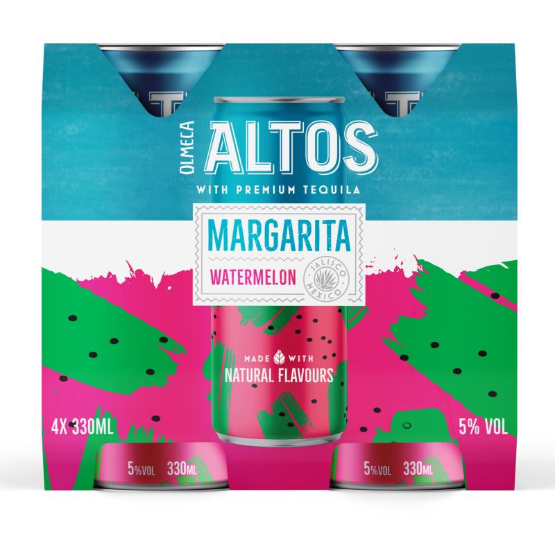 Olmeca Altos Tequila Margarita Watermelon 5% 4x330ml Cans