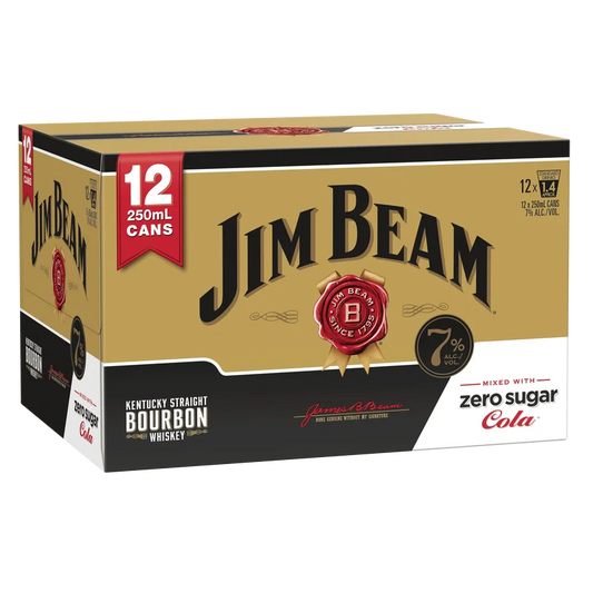 Jim Beam Gold Zero 7% 12pk 250 Ml Cans