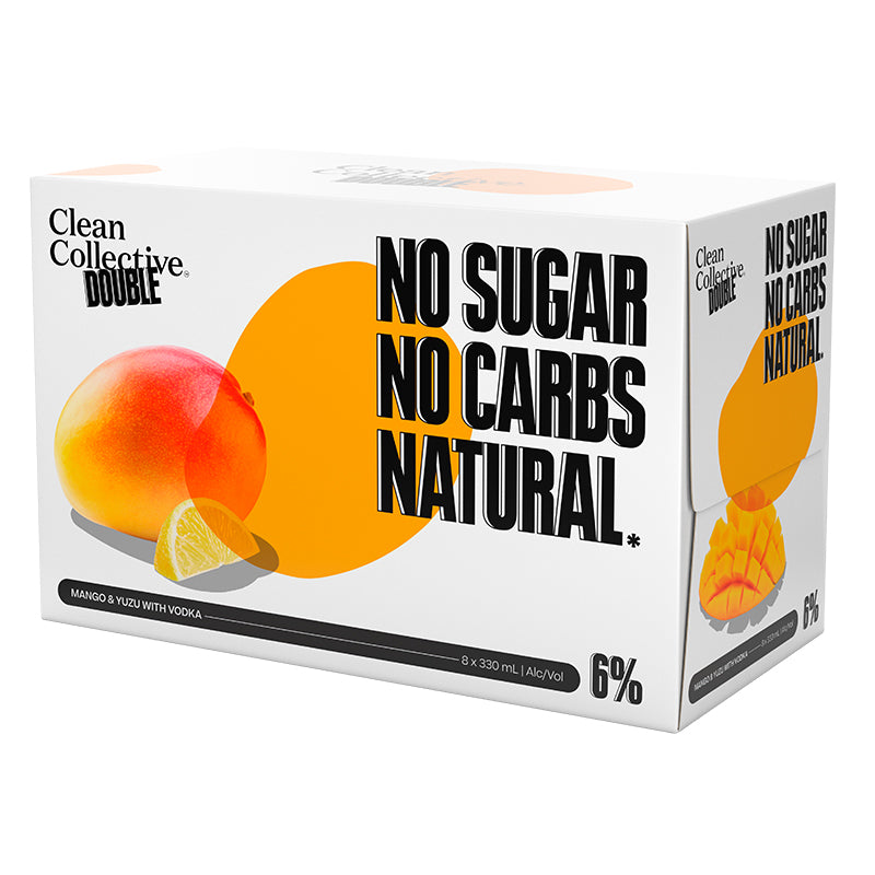 Clean Collective Double Mango & Yuzu With Vodka 6% 330ml 8pk Can