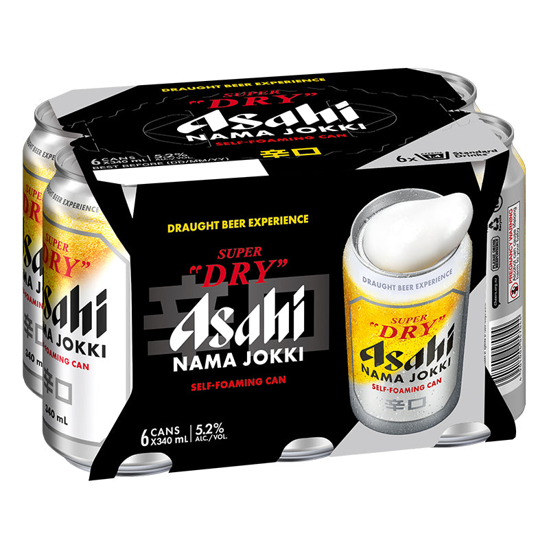 Asahi Super Dry Nama Jokki 5.2% 6 x 340ml Cans