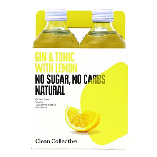 Clean Collective Gin & Tonic with Lemon 4pk Bottles