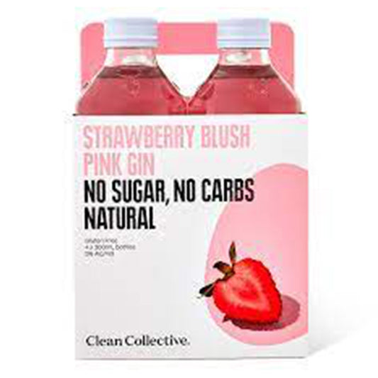 Clean Collective Strawberry Blush Pink Gin 4pk Bottles