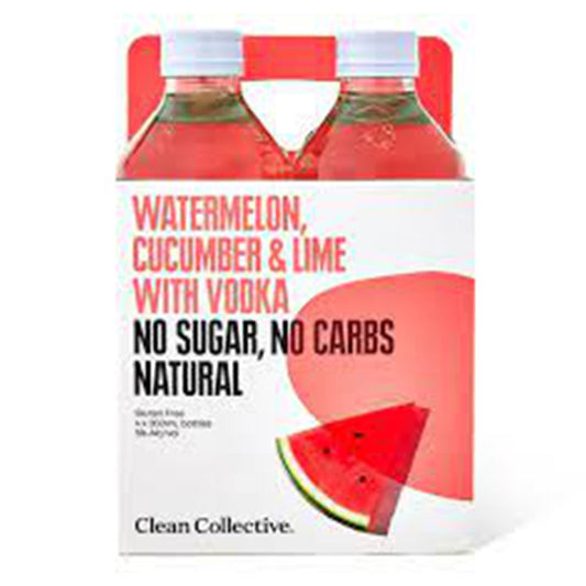 Clean Collective Watermelon, Cucumber & Lime with Vodka 4pk Bottles