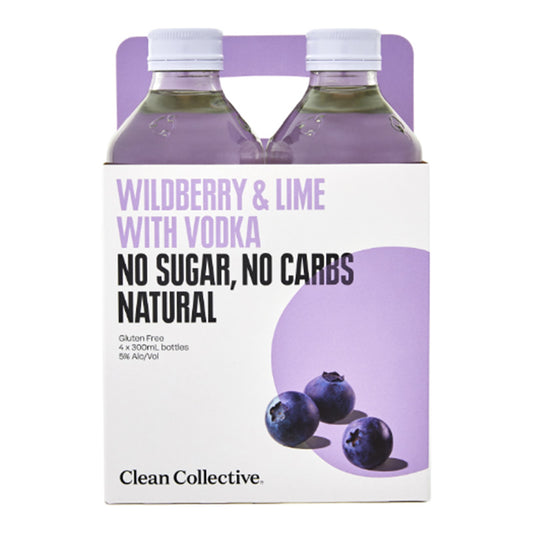 Clean Collective Wild Berry & Lime with vodka 4pk Bottles