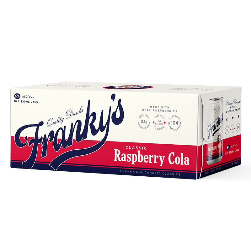 Frankys Raspberry Cola 6% 10pk 330ml cans