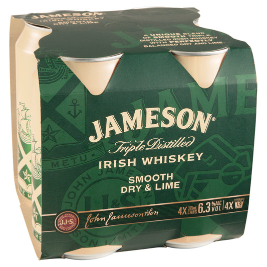 Jameson Dry & Lime 6.3% 375ml 4pk Cans