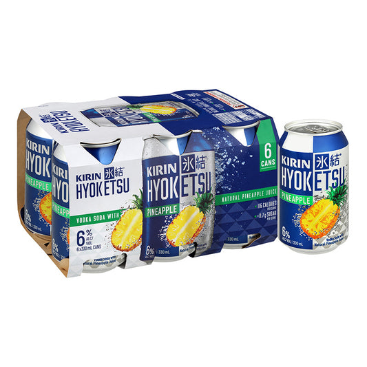 Kirin Hyoketsu Pineapple Vodka Soda 6% 330mL Cans 6 Pack