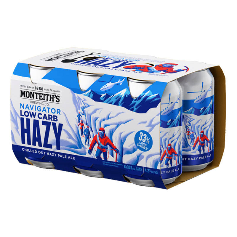 Monteith's  Navigator Low Carb Hazy Pale Ale Cans 6x330ml