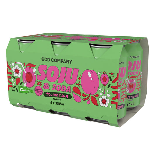 Odd Company Soju and Soda Double Plum 6x330ml cans