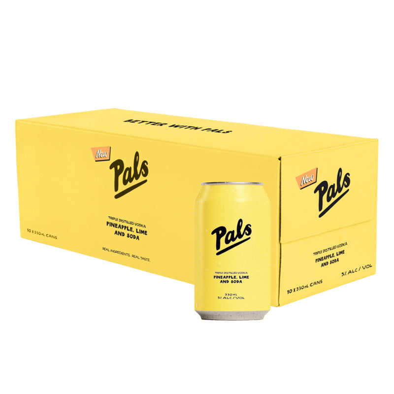 Pals Vodka, Pineapple, Lime and Soda 10x330ml Cans