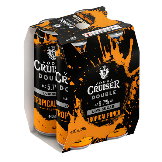 Vodka Cruiser Double Tropical Punch 5.7% 440ml 4pk