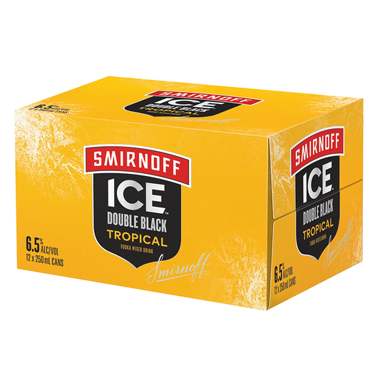 Smirnoff Ice Double Black Tropical 6.5% 250ml 12pk Cans
