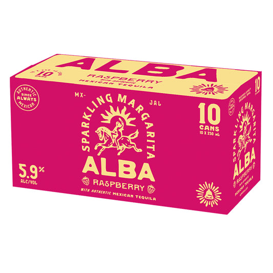 Alba Sparkling Raspberry Margarita 5.9% 10 Pack Cans
