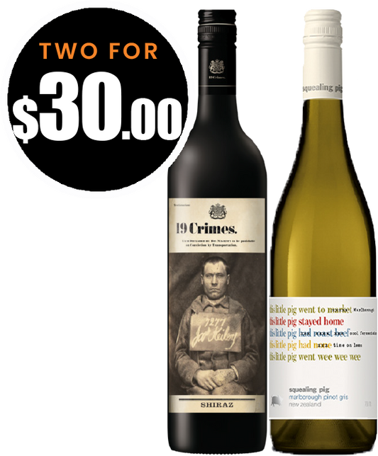 19 Crimes & Squealing Pig any 2 For $30.00