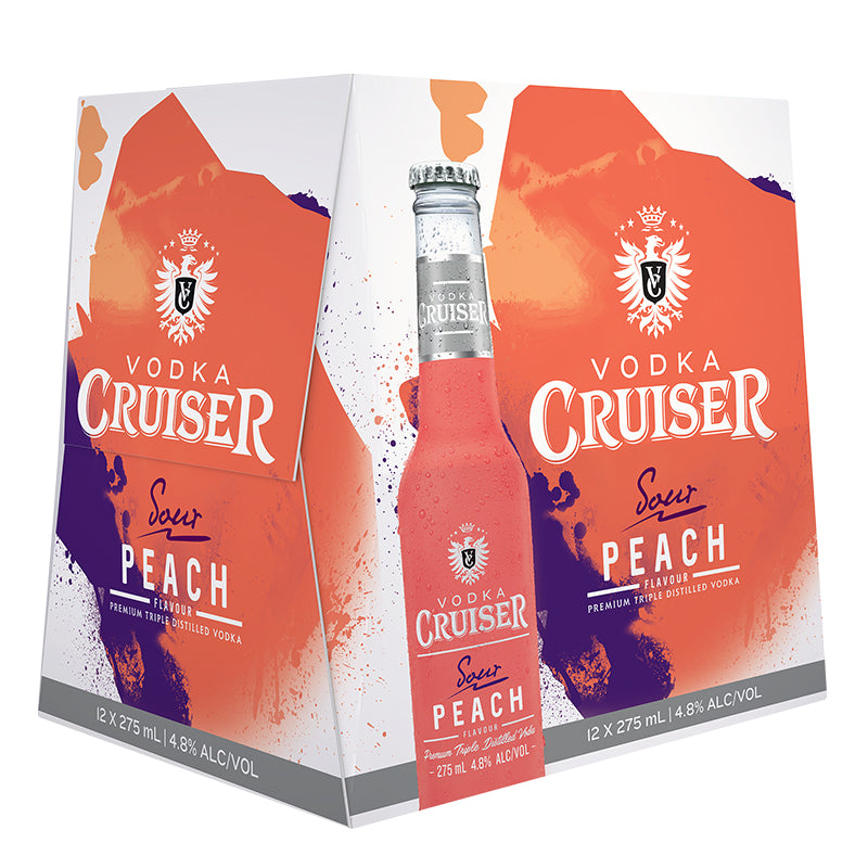 Cruiser Sour Peach 4.8% 275ml 12pk Bottles