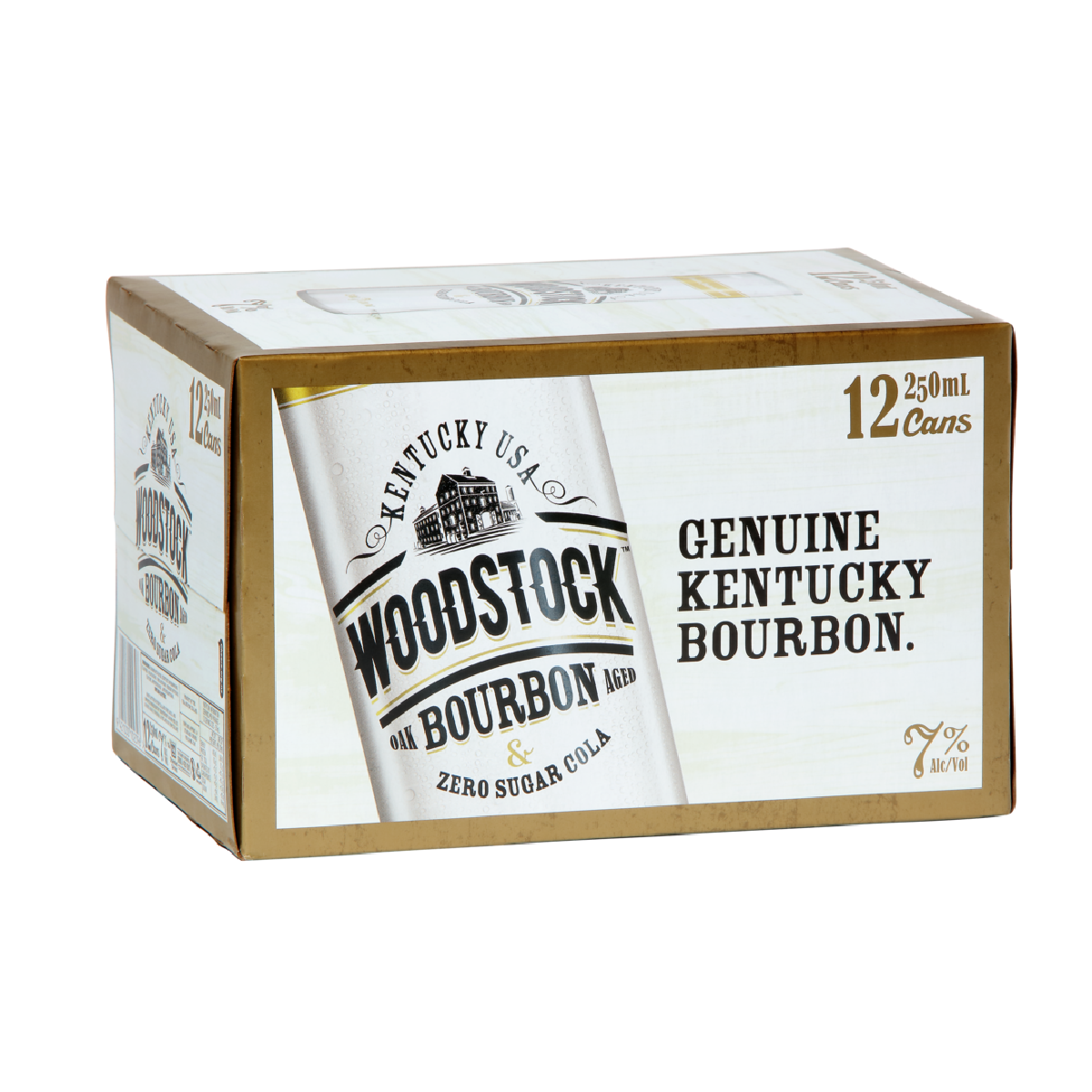 Woodstock Bourbon and Cola Zero 7% 12pk 250ml Cans