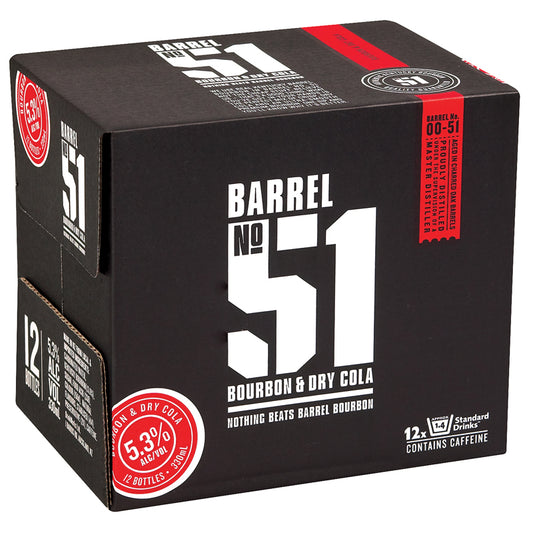 Barrel 51 5% 330ml Bourbon & Cola 12pk Btls