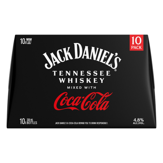 Jack Daniel’s & Coca Cola 4.8% 10pk bottles