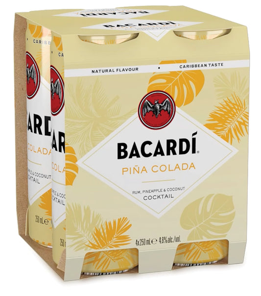 Bacardi Cocktails Pina Colada 4pk Cans