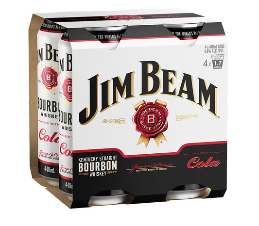 Jim Beam Cola 4pk 440ml Cans