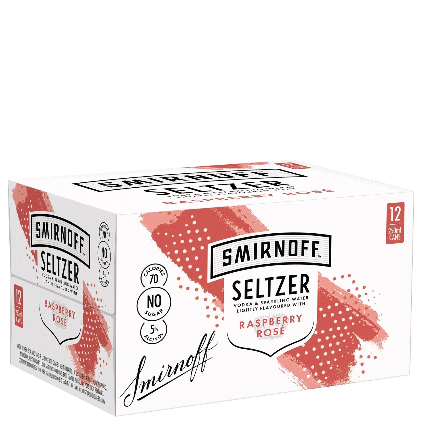 Smirnoff Seltzer Raspberry Rose - 12pk Cans